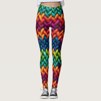 Dicke Regenbogen-Wollstrickware Leggings