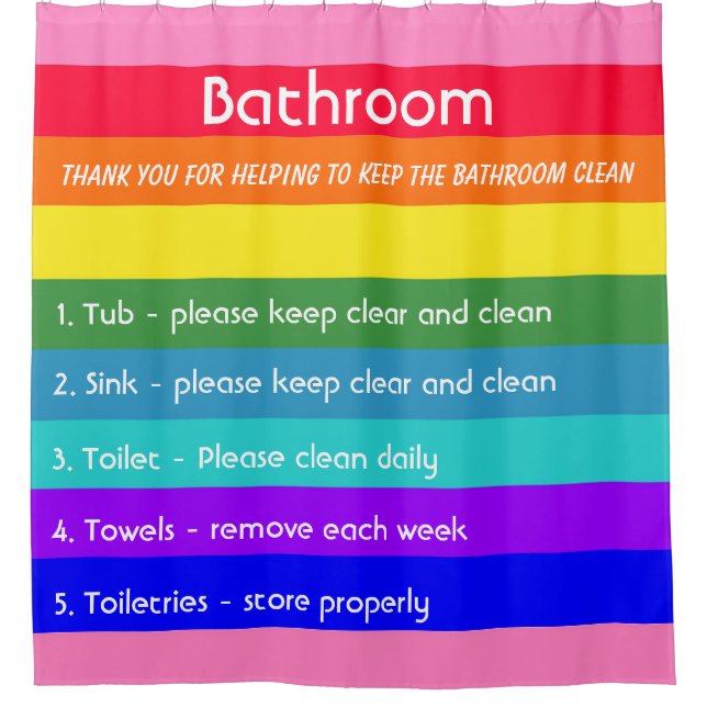 Dicke Regenbogenstreifen Duschvorhang (Vorderseite)