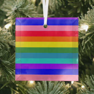 Dicke Regenbogenstreifen Ornament Aus Glas