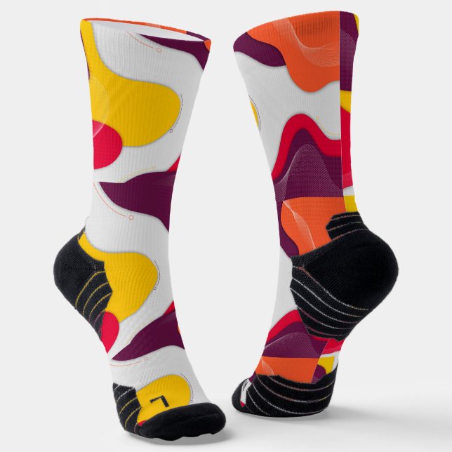 Dicke Retro-Abstrakte Colorwave-Socken Socken (Gewinkelt)