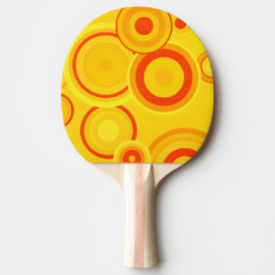 Dicke Retro-Kreise - Gelb und Orange Tischtennis Schläger