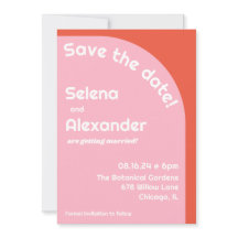 Dicke Retro Rosa & Orange farbenfrohe Hochzeit