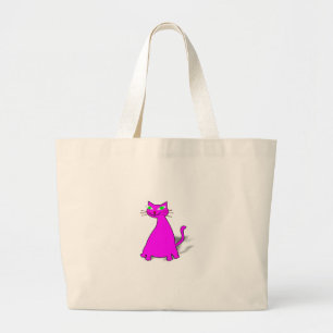 Dicke rosa Katze Jumbo Stoffbeutel
