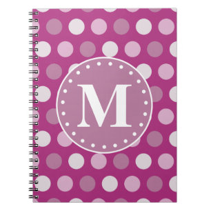 Dicke rosa Lila Polka Dots Monogramm Notizblock