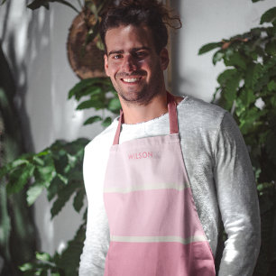 Dicke rosa Streifen Monogramm Schürze