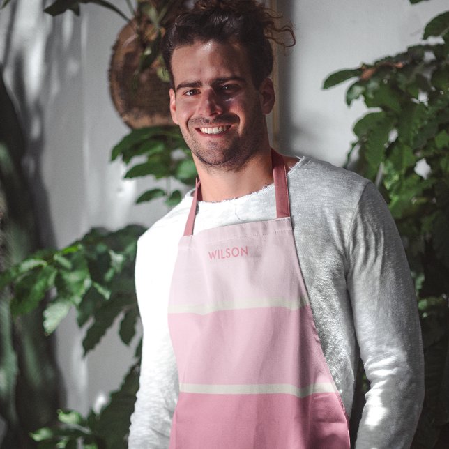 Dicke rosa Streifen Monogramm Schürze (Von Creator hochgeladen)