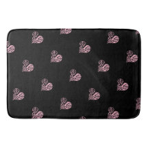 Dicke, rosa und schwarz-filigrane Herzklopfmatte