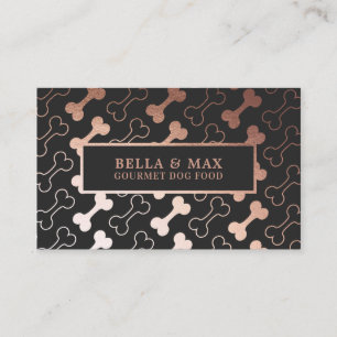 Dicke Rose Gold Dog Bone Muster Visitenkarte