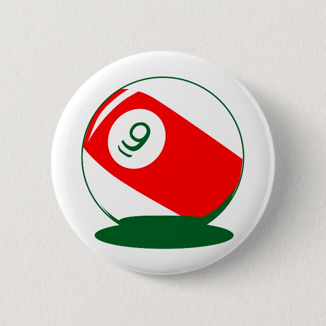 Dicke rote Ball-Buttons Klassische Billiardpatzen Button (Vorderseite)