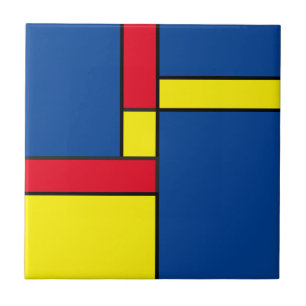 Dicke rote Gelbe und blaue Primärfarben Geometrie Fliese