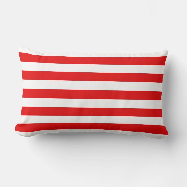 Dicke rote Streifen Pillow, Übung, Mix und Match Lendenkissen (Vorderseite)