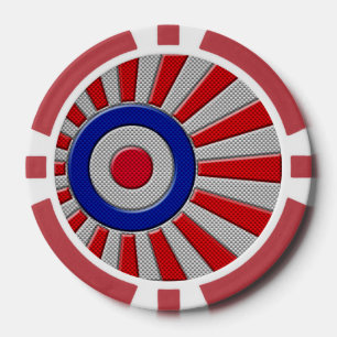 Dicke Roundel-Sonnenbrust-Design im Carbon-Fibre-S Pokerchips