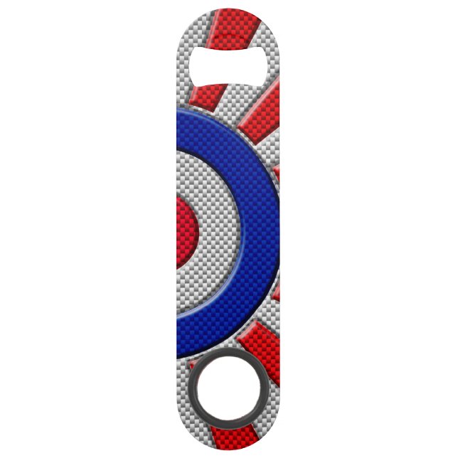 Dicke Roundel-Sonnenbrust-Design im Carbon-Fibre-S Speedflaschenöffner (Vorderseite)