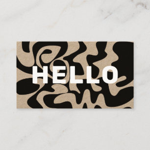 Dicke Schriftart Groovy Black and White Kraft Visitenkarte