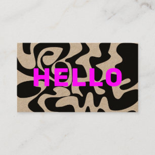 Dicke Schriftart Groovy Black Pink Kraft Visitenkarte