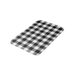 Dicke Schwarz-Weiß-Gingham-Muster Badematte