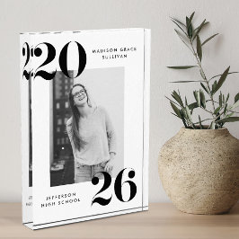 Dicke Schwarz-Weiß-Klasse des Abschlusses 2025 Fotoblock