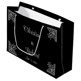 Dicke Schwarz-Weiß-Vintage-Hochzeit Große Geschenktüte