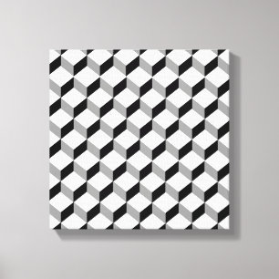 Dicke Schwarz-weiße, graue optische Illusion Graf Leinwanddruck