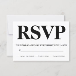 Dicke schwarz-weiße Typografie Hochzeit RSVP