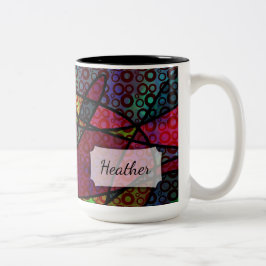 Dicke schwarze Linien und mehrfarbige, Abstrakte T Zweifarbige Tasse