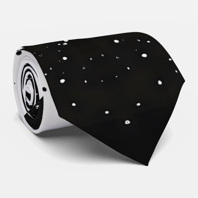 Dicke schwarze und weiße, gesprenkelte Diamant Nec Krawatte (Gerollt)
