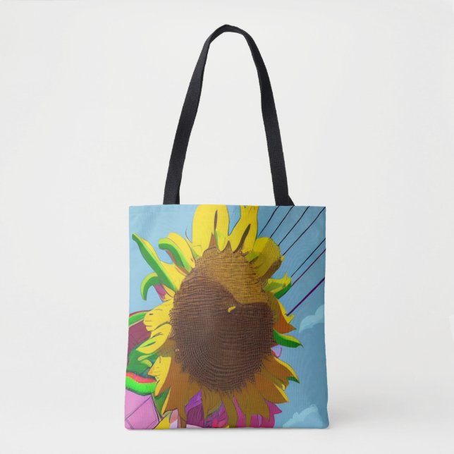 Dicke Sonnenblumenbeutel Tasche (Vorderseite)