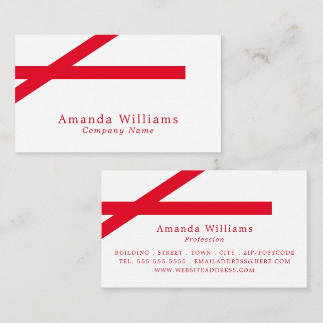 Dicke Streifen, Minimalistisch Visitenkarte (Vorne/Hinten)