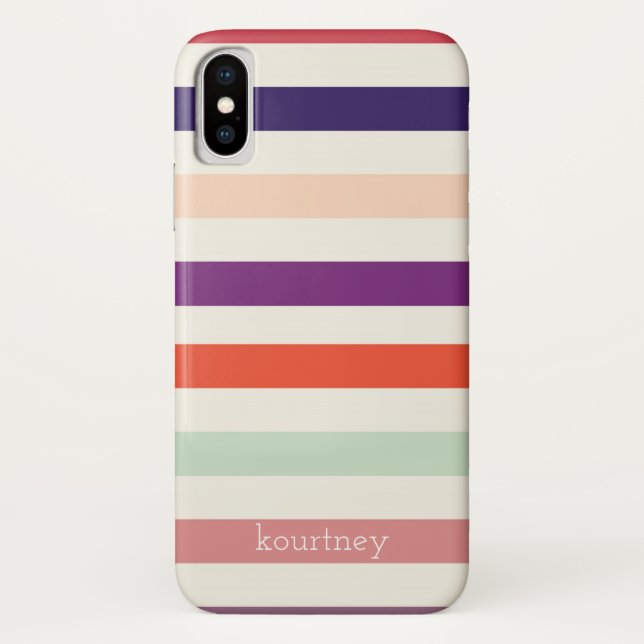 Dicke Streifen Monogramm Case-Mate iPhone Hülle (Rückseite)