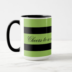 Dicke Tasse aus grünem Streifen