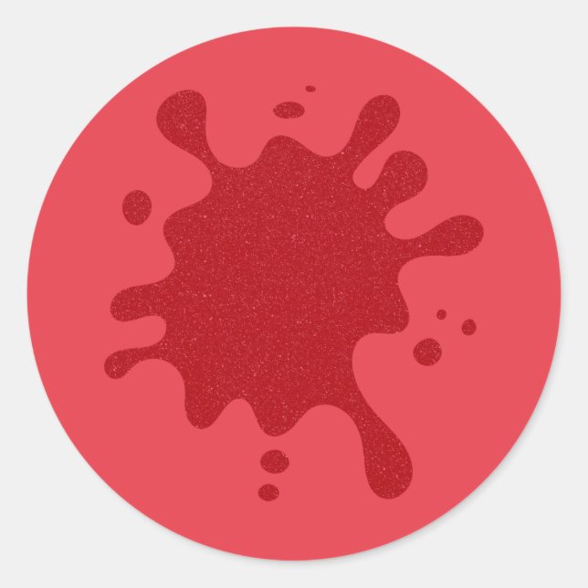 Dicke Tomatenroter Splash Round Stickers - Anpasse (Vorderseite)