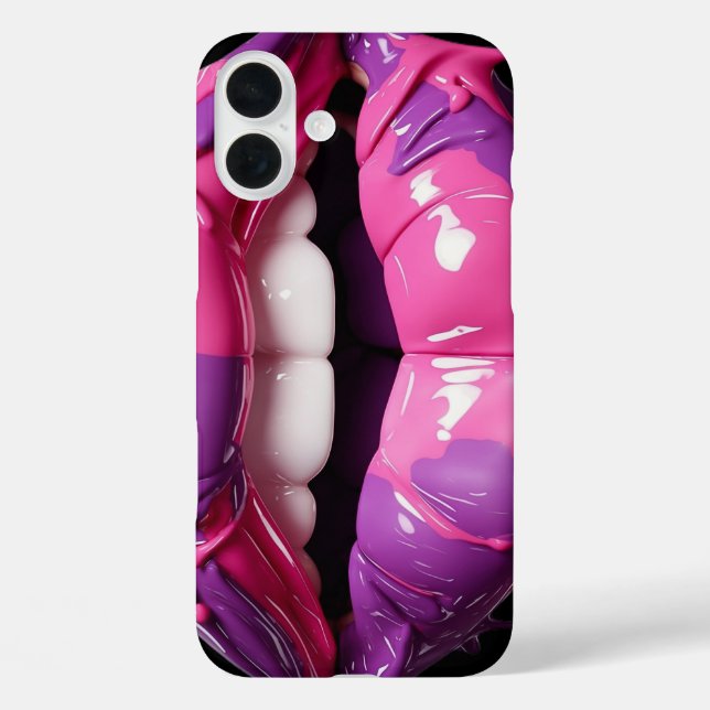 Dicke Tropfschlaufen Lebhaft rosa und Lila iPhone 16 Plus Hülle (Rückseite)