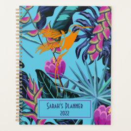 Dicke tropische Foliage Muster mit Hummingbird Planer