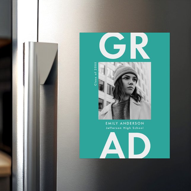 Dicke türkisfarbene Foto Abschluss Magneteinladung (Von Creator hochgeladen)