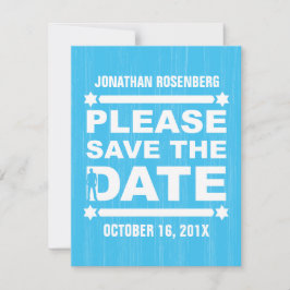 Dicke Typ Bar Mitzvah Save the Date in Light Blue
