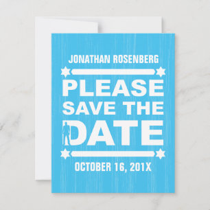 Dicke Typ Bar Mitzvah Save the Date in Light Blue