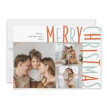 Dicke Typ Drei-Foto-Weihnachtskarten