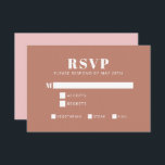 Dicke Typografie Blush und Terracotta Bat Mitzvah RSVP Karte<br><div class="desc">Diese moderne RSVP-Karte verfügt über eine schicke Terrakotta-Front mit minimalistischem Layout und eignet sich ideal, um stilvolle Reaktionen Ihrer Gäste zu erfassen. Auf der Karte befinden sich Checkboxen für die Auswahl der Speisen, die es einfacher machen, die Ernährungsgewohnheiten zu berücksichtigen. Die Rückseite fügt ein weiches, komplementäres Rosa für eine zusätzliche...</div>