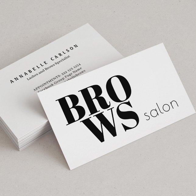 Dicke Typografie Brotsalon schwarz-weiß einfach Visitenkarte (Von Creator hochgeladen)