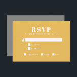 Dicke Typografie Gelb und Grau Moderne Bat Mitzvah RSVP Karte<br><div class="desc">Dicke Typografie Gelb und Grau Moderne Bat Mitzvah RSVP-Karte</div>