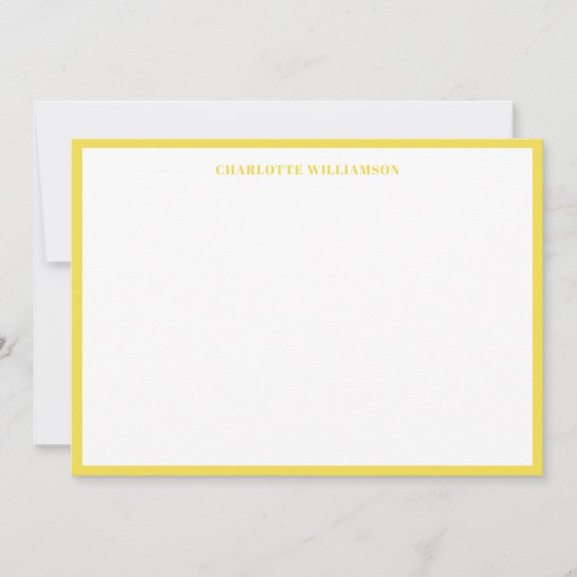 Dicke Typografie Personalisiert Name Gelbe Grenze Dankeskarte (Vorderseite)