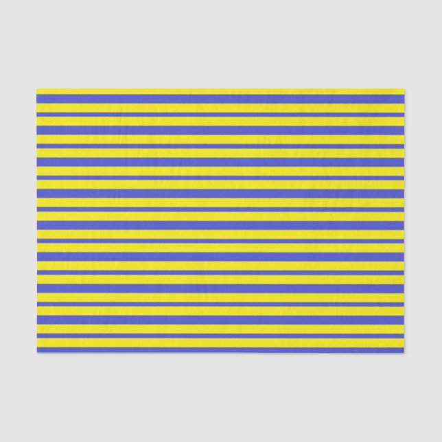 Dicke und dünne blaue und gelbe Streifen Seidenpapier (Vorderseite)