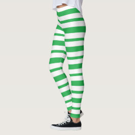 Dicke und dünne, grüne und weiße Streifen Leggings