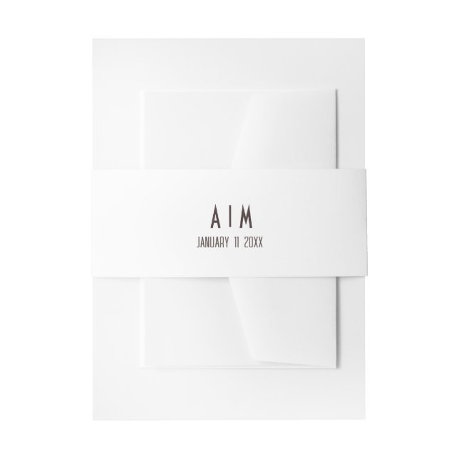 Dicke und Edgy Wedding Monogram Einladungsbanderole (Vorderseite Beispiel)