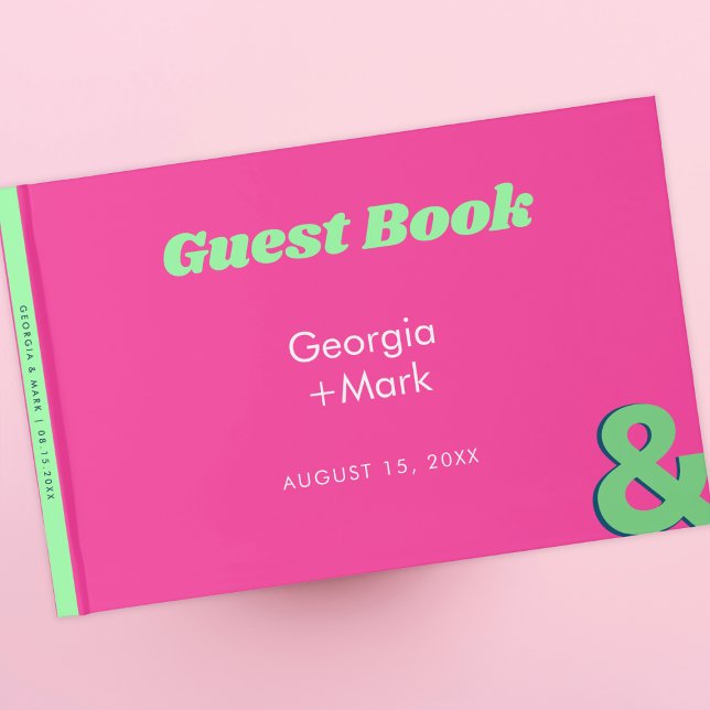 Dicke und helle Retro Ampersand Pink Fuchsia Weddi Gästebuch (Von Creator hochgeladen)