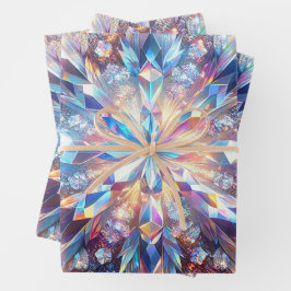 Dicke und holografische Kristalle Geschenkpapier Set