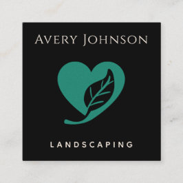 Dicke und minimale grüne Blätter Herz Landscaping  Quadratische Visitenkarte