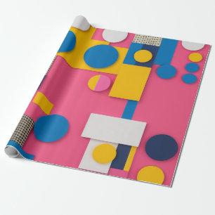 Dicke und spielerische geometrische Formen in lebe Geschenkpapier