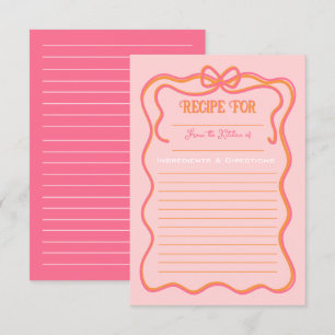 Dicke, weiche Rahmen, rosa, orangefarbene Rezeptka Einladung