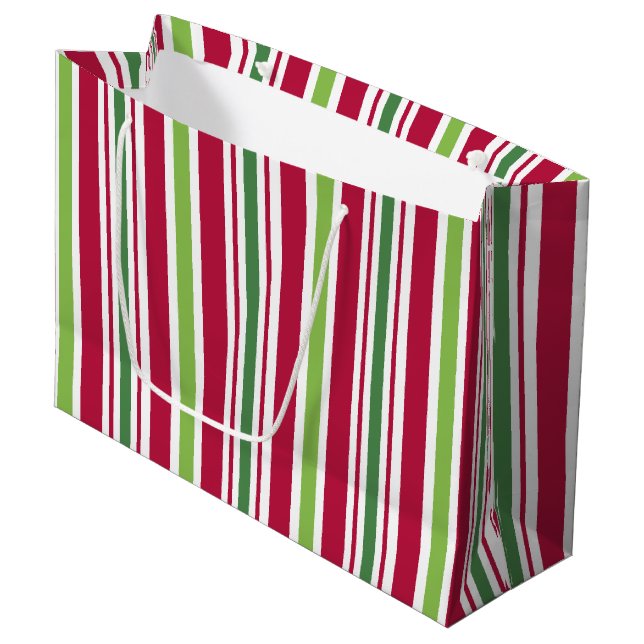 Dicke Weihnachtsbänder Große Geschenktüte (Vorderseite Schrägansicht)